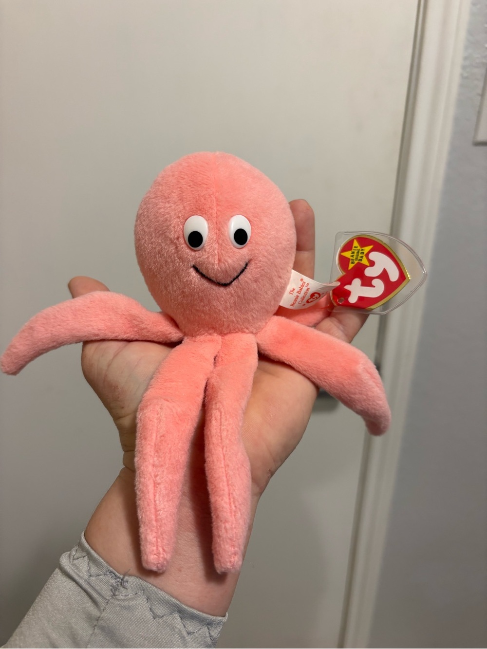 Inky Ty Peach Plush Octopus Beanie Baby